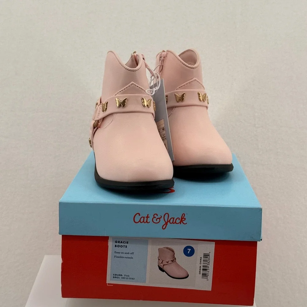 Cat & Jack Girls size 7 Pink Butterfly Boot